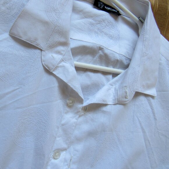 Versace Classic Men's Long Sleeve Shirt Cotton Size 40-15 3/4,made in Italy - Picture 7 of 10